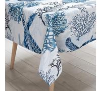 weesire Coastal Nautical Rectangle Tablecloth Ocean Themed Beach Decorative Waterproof Sea Turtle Table Covers for Dining Room Kitchen Living Room, 60x102 Inches