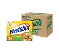 Weetabix Banana Pack of 10 x 24 Biscuits ? Natural Banana Taste Wheat Breakfast ? 100 percent Wholegrain & High Fibre ? Source of Iron & Vitamin B1 ?