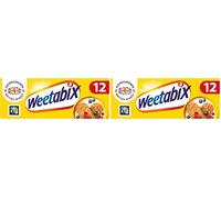 Weetabix, Breakfast, Packed with Fibre, High in Vitamin D, Low in Sugar and Salt, 12 Biscuits (215g) (Pack of 2)