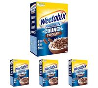 Weetabix Protein Crunch Chocolate Wholegrain Breakfast Cereal, 450 g (Pack of 4)