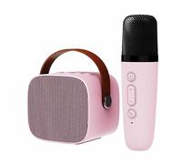 WEETOTUNG Portable Bluetooth Hands-Grip Long Battery Life Mini Karaoke Speaker and Microphone Karaoke Machine for Kid Funny Toys and Gifts and Family Party use Singing(Pink)
