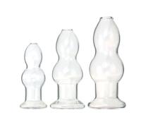 WEETVRI BDSM Glass Anal Plug Buttplug Hollow Anal Expander,Vagina Dilator Prostate Massage Anal Tunnel Plug Sex Toys for Women Men Couples(M)