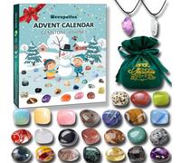 Weeupolfun Advent Calendar 2025-24 Days of Crystals Christmas Countdown Calendar Gemstones, Natural Mineral & Rock Stone Collection with Necklaces and Xmas Bags Scientific Gift for Girls Boys