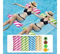 Weeupolfun Inflatable Water Hammock,4 Pack Adult Pool Floats Hammock,Multi Purpose Swimming Pool Hammock with Cup Holders,Portable Pool Floating Chair for Pool,Beach,Outdoor