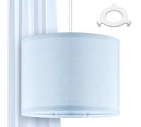 Weewooday 10 Inch 1 Set Fabric Lampshade for Ceiling Lights, Table Lamps and Floor Lamps, with E27 to E14 Adapter Ring, Modern Linen Lamp Shades for Living Room, Bedroom, Home Decoration (Light Blue)