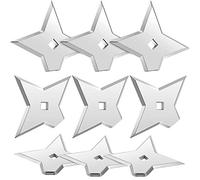 Weewooday 10 Pack Ninja Star Refrigerator Magnets Anime Style Cool Fridge Magnets for Home Office Whiteboard Desk Decor Small Gift(Silver)