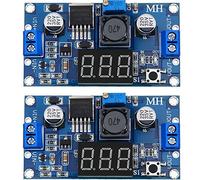 Weewooday 2 Pieces Adjustable LM2596S DC-DC Buck Converter Reduced Voltage Regulator Power Supply Module 36V 24V 12V to 5V 2A Voltage Stabilizer with Digital Voltmeter Display