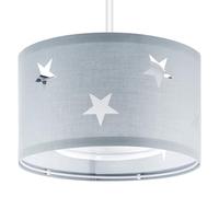 Weewooday 2 Tier Lampshades Modern Cut Out Star Design Light Shade Ceiling for Table Pendant Lights, Bedroom Decor, Ceiling Lamp Shades for Living Rooms, Hallways, Diameter 25cm(Grey and White)