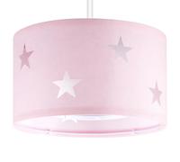 Weewooday 2 Tier Pink and White Lampshades Modern Cut Out Star Design Light Shade Ceiling for Table Pendant Lights, Bedroom Decor, Ceiling Lamp Shades for Living Rooms, Hallways, Diameter 25cm