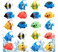 Weewooday 20 Pcs Artificial Moving Fishes Plastic Floating Lifelike Fish Tank Ornament Aquarium Decorations(Random Fish)