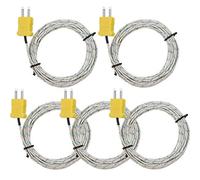 Weewooday 3 Meters K Type Thermocouple Temperature Probe Sensor Temperature Sensing Line K Type Mini-Connector Thermocouple Wire Measure Range -50 to 400 Celsius, Compatible with TM902C/ TES1310 (5)