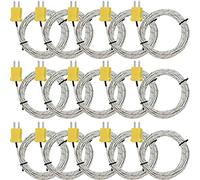 Weewooday 3 Meters K Type Thermocouple Temperature Probe Sensor Temperature Sensing Line K Type Mini-Connector Thermocouple Wire Measure Range -50 to 400 Celsius, Compatible with TM902C/ TES1310 (15)