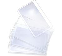 Weewooday 3 Pieces Credit Card Magnifier 3x Fresnel Magnifying Lens with Protective Pouch Plastic Pocket Magnifier Card Loupe Aid Helper Fresnel Lens for Reading and Fire Starter, Transparent