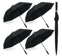 Weewooday 4 Pcs Black Golf Umbrellas 54 Inch Extra Large Windproof Parasol