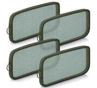 Weewooday 4 Pcs Mesh Makeup Bag Mesh Cosmetic Bag Toiletry Pouch with Zipper Mini Makeup Cosmetic Purse for Daily Accessory(Medium,Olive Green)