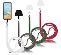 Weewooday 4 Pcs Universal Cell Phone Lanyard Around The Neck Phone Strap Crossbody with Patch for Most Mobile(Vibrant Color Series)