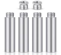 Weewooday 4 Pieces Mic Stand Extension Tube 5/8 Inch Microphone Extension Pipe Aluminium Alloy Stand Extenders Screw Boom Tubes with 2 Metal Adapters(Sliver)