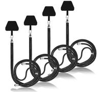 Weewooday 4 Pieces Universal Cell Phone Lanyard Around The Neck Phone Strap Crossbody Adjustable Nylon Lanyard Patch with Neck Strap for Most Mobile(Black)