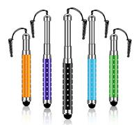 Weewooday 5 Pcs Stylus Pens for Touch Screens Phone Dabbers Extendable Retractable Capacitive Touch Screen Stylus Pen, Universal for Touchscreen, Most Smart Devices, Smart Phone, Tablet