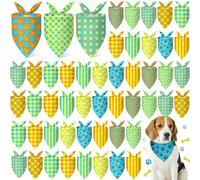 Weewooday 50 Pcs Cartoon Dog Bandana Bulk for Hippie Paw Print Flower Adventure Cute Soft Triangle Dog Bibs Summer Theme Birthday Party Supplies for Small Medium Large Costume 25.6 x 17.7 x 17.7 Inch