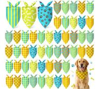 Weewooday 50 Pcs Cartoon Dog Bandana Bulk for Hippie Paw Print Flower Adventure Cute Triangle Soft Dog Bibs Summer Theme Birthday Party Supplies for Small Medium Large Costume 31.5 x 21.7 X21.7 Inch