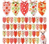 Weewooday 50 Pcs Fall Dog Bandanas Bulk for Dogs Soft Bibs Adjustable Triangle pet Bandana for Small Medium Large Costume(Leaves Pattern, 25.6 x 17.7 x 17.7 Inch)