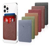 Weewooday 6 Pcs Phone Card Holder RFID PU Leather Stick-On Cell Phone Wallet for Business ID Credit Cards Compatible for Most Smartphones Unisex-Adults 2.6 x 3.8 in (Solid,Colorful)