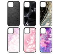 Weewooday 6 Pieces Sublimation Phone Case Covers Blank DIY Printable Anti-Slip Shockproof Customize Heat Press Rubber Protective DIY Phone Covers(Compatible with iPhone 12/12 Pro) Black