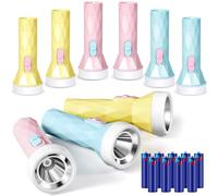 Weewooday 9 pcs LED Flashlight Mini Torch Waterproof, 90mm Kids Small Torches, Colorful Glow in Dark Torch Light, Camping Hiking Outdoors Party, Batteries Included(Classic)