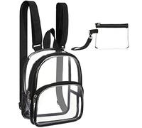 Weewooday Clear Mini Backpack Stadium Approved Small Transparent Bag for Women with Waterproof and Portable Clear Purse Handbag for Work Travel College Concert Sports Events