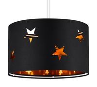 Weewooday Star Lampshades Modern Cut Out Star Design Light Shade Ceiling for Table Pendant Lights, Bedroom Decor, Ceiling Lamp Shades for Living Rooms, Hallways, Diameter 25cm(Black and Gold)