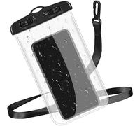 Weewooday Waterproof Phone Case Universal IPX8 Pouch Underwater Dry Bag with Lanyard Cover Travel Essentials Watertight Mobile Cases Covers for Most Phones up to 6.7 Inch (Black)