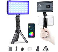 Weeylite RB9 RGB Video Light with App Control and Tripod,Rechargeable Built-in Battery 360° Full Color Dimmable 2500K-8500K Pocket LED Camera Light Panel with OLED Screen/Aluminum Alloy Body