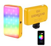 Weeylite S03 Mini RGB Video Lights,APP Control Portable LED On-Camera Photography Light,360° Full Color Rechargeable CRI 95+ 2800-6800K Dimmable Panel Lamp with Cold Shoe -Grey