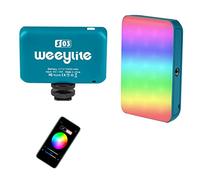Weeylite S03 Mini RGB Video Lights,APP Control Portable LED On-Camera Photography Light,360° Full Color Rechargeable CRI 95+ 2800-6800K Dimmable Panel Lamp with Cold Shoe -Blue