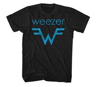 Weezer Rock Band Logo & Lyrics Front & Back Print Adult Short Sleeve T Shirts, Black, Medium