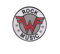 Weezer Rock Music Round White Patch Badge Embroidered Iron on Applique Souvenir Accessory