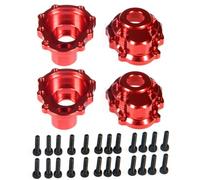 WEFEINO 4Pcs Aluminum Front & Rear Steering Knuckle Portal Cover Upgrade Parts for Tra-xxas 1/10 TRX-4 TRX-6 RC Crawler Car (Red)
