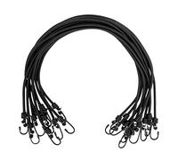 WeFine Pack of 10 Bungee Cords with Hooks Weatherproof & UV-Resistant Bungee Straps Heavy Duty Elastic Bungee Ropes for Caravan Camping RVs Trunks Luggage Racks,Black,32 inch (80CM)