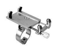 WEFOLCC 360° Rotation Aluminum Alloy Bicycle Motorcycle Phone Holder For 3.5-6.2 Inch Universal Mobile Phone IPhone Samsung Huawei Navigation Bracket(Silver)