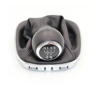 WEFOLCC 5/6 Speed Gear Shift Knob with Black Boot Cover Gaitor Collar for Opel for Corsa D 2006-2015 009140093 19276456 PU Leather + Plastic Car Gear Shift Knob(5 Speed)