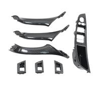 WEFOLCC for 5 Series F10 F11 F18 520i 523i 525i 528i 535i LHD RHD Carbon Fiber Interior Door Pull Handle 7PCS Set (RHD Inside Set)