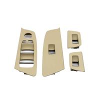 WEFOLCC for 5 Series G30 G31 F90 525i 530i 540i Door Window Lift Switch Button Panel Trim Cover Replace LHD Car Interior Front Rear (Beige 4pcs Set)