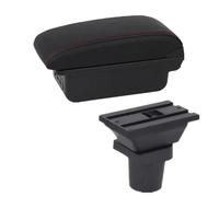 WEFOLCC For Toyota For Yaris For Vitz 5dr Hatchback 1998-2011 Car Armrest Box Central Storage Box Accessories (B red 3USB)