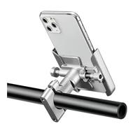 WEFOLCC For Vespa GTS GTV LX LXV 300 150 Ie Sprint Primavera 300 Super PX80-200/PE/Lusso Motorcycle Mobile Phone Holder GPS Stand Motorcycle Navigation Bracket(Handle Silver)