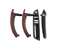 WEFOLCC for X5 X6 E70 E71 E72 7PCS 2007-2013 RHD Interior Parts Car Leather Door Inner Handle Cover Glass Lifter Switch Panel (Red Brown 7PCS)