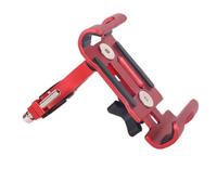 WEFOLCC Motorcycle Handlebar Anti Slip Holder Stand Mount Phone Bracket Metal Bike Phone Holder Universal Bicycle MTB Navigation Bracket(Red)