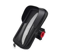 WEFOLCC Motorcycle Phone Holder Waterproof Pouch Bag Phone Mounting Bracket Riding Sun Visor Design 360 Degrees Rotating Universal Navigation Bracket(Handlebar)