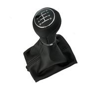 WEFOLEN for A6 A4 S4 B8 8K A5 8T 8F Q5 8R 2007-2015 C6 2004-2012 5 6 Speed Car Shift Gear Knob with Leather Gear Shift Collars Boot(6 Speed)