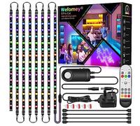 Wefomey RGB Under Cabinet Strip Lights Kit, 8PCS*50cm Motion Sensor LED Strip Lights with Remote, 12V Flexible LED Lighting Strips for Kitchen, Shelf, Cupboard, TV, Desk